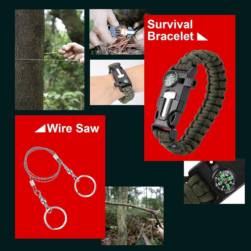 Pixato Gifts for Men, Women, Dad Christmas Survival Kits, Survival Gear and Equipment 116-in-1, Emergency Kit with First Aid Kit, Tactical Pen, Fishing Kit, Headlamp for Camping, Hiking, Hunting - Image 5
